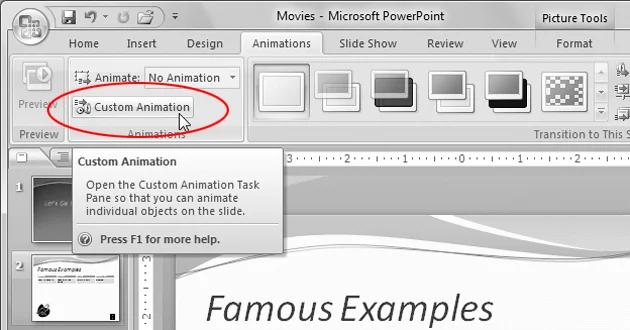 Tạo hiệu ứng hoạt hình cho nội dung Slide với chức năng Customs Animation