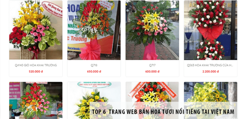 Top 6  trang web bán hoa tươi nổi tiếng tại Việt Nam